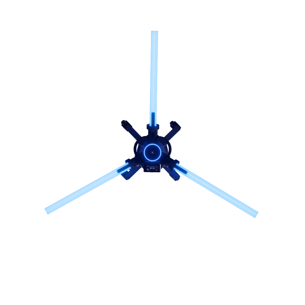 AXYS 360 PRO, structure en H des trois lampes UV-C
